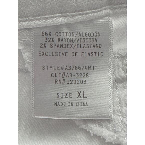 Cello Mid Rise Pull On Double Rolled Cuff Crop Skinny Pants White Size XL - Picture 11 of 11